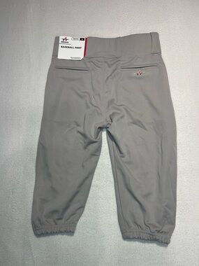 NWT All-Star Youth Large Gray Baseball Pants Elastic Cuff Boys